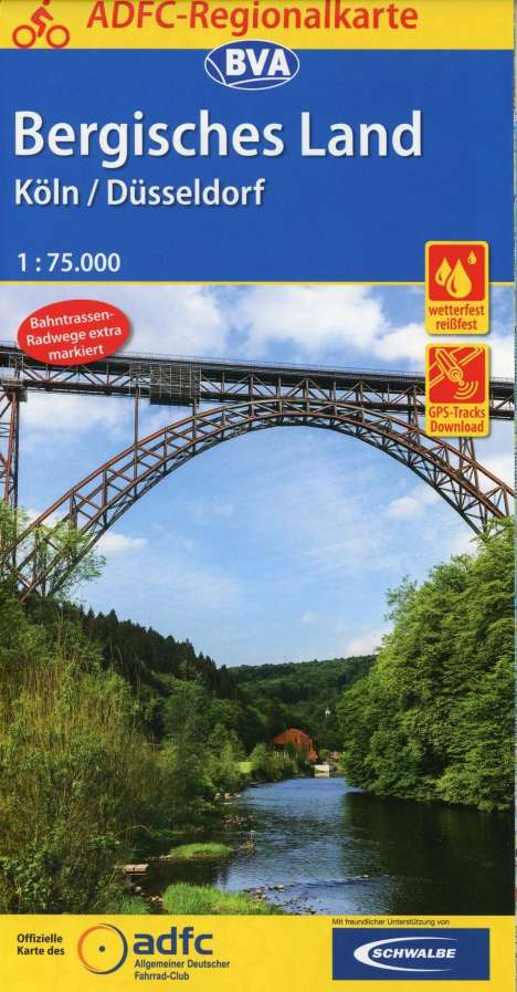 ADFC-Regionalkarte Bergisches Land / Rheinland 1 : 75 000, Diverse