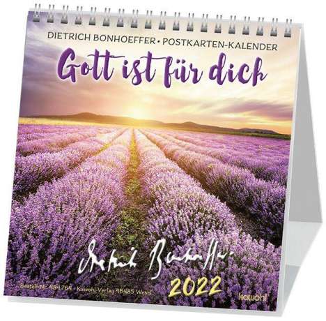 Dietrich Bonhoeffer: Bonhoeffer, D: Gott ist für dich 2021 PKK, Kalender
