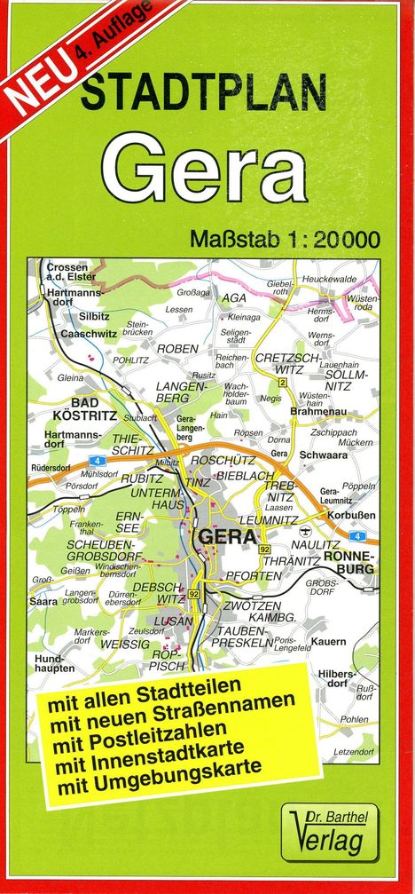 Stadtplan Gera 1 : 20 000, Karten