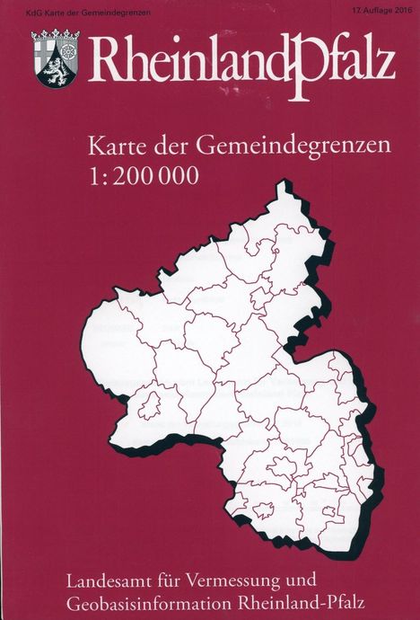 Landesamt für Vermessung und Geobasisinformation Rheinland-Pfalz: Karte der Gemeindegrenzen von Rheinland-Pfalz 1:200 000, Diverse