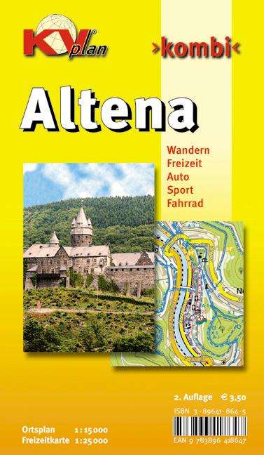 Altena, KVplan, Wanderkarte/Freizeitkarte/Stadtplan, 1:25.000 / 1:15.000, Karten