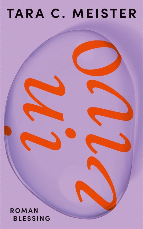 Text: "TARA C. MEISTER", "ROMAN BLESSING". Lila Hintergrund mit roter, verspielter Schrift in einer blasenartigen Form.