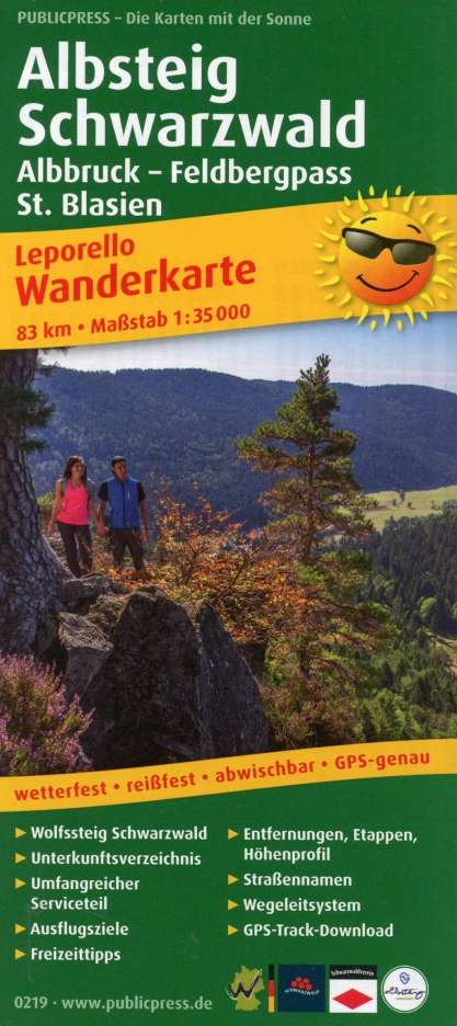 Albsteig, Schwarzwald, Albbruck - Feldbergpass, St. Blasien 1:35 000, Karten