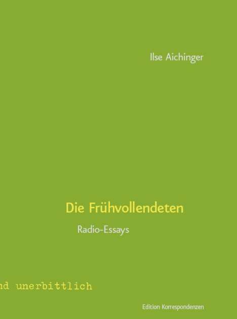 Ilse Aichinger: Die Frühvollendeten, Buch
