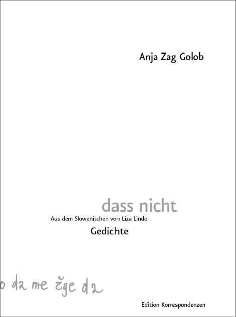 Anja Zag Golob: dass nicht, Buch