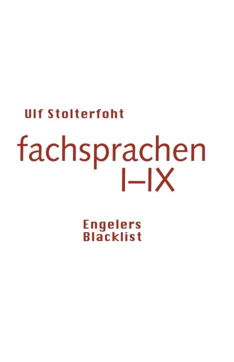 Ulf Stolterfoht: fachsprachen I-IX, Buch