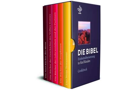 Bibel in 5 Einzelbüchern in Geschenkkassette, Großdruck, Buch