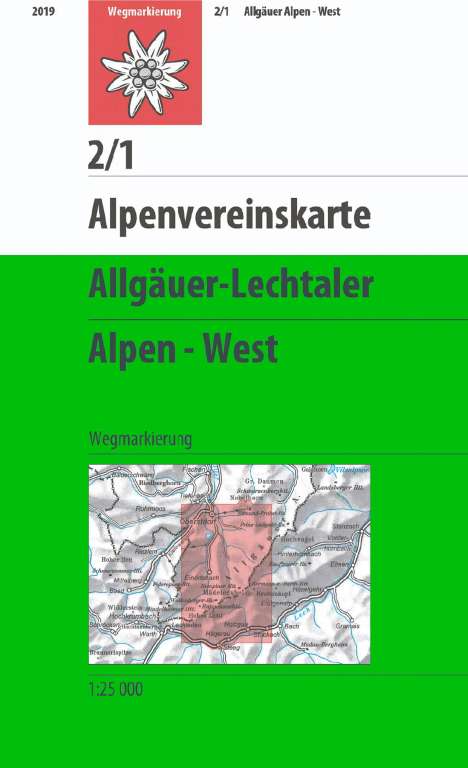 DAV Alpenvereinskarte 02/1 Allgäuer - Lechtaler Alpen - West 1 : 25 000, Karten