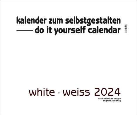 White - Weiss 2024 - Blanko Gross XL Format, Kalender