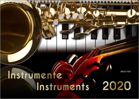 Peter Bach: Musikinstrumente, ein Musik-Kalender 2020, DIN-A-3: Instrumente - Instruments, Diverse
