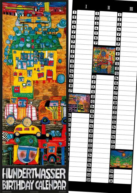 Hundertwasser Birthday Calendar, Kalender