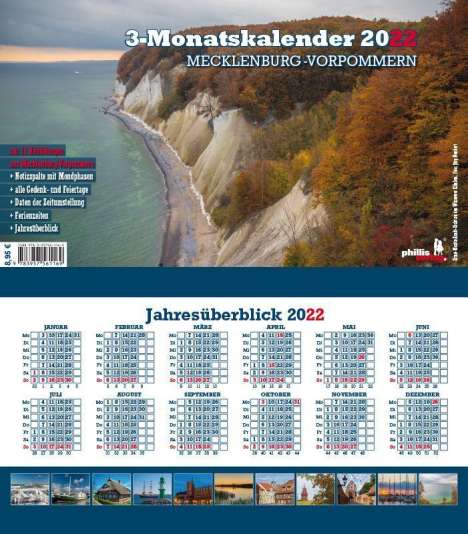 Jörg Neubert: Neubert, J: 3-Monatskalender Mecklenburg-Vorpommern 2022, Kalender