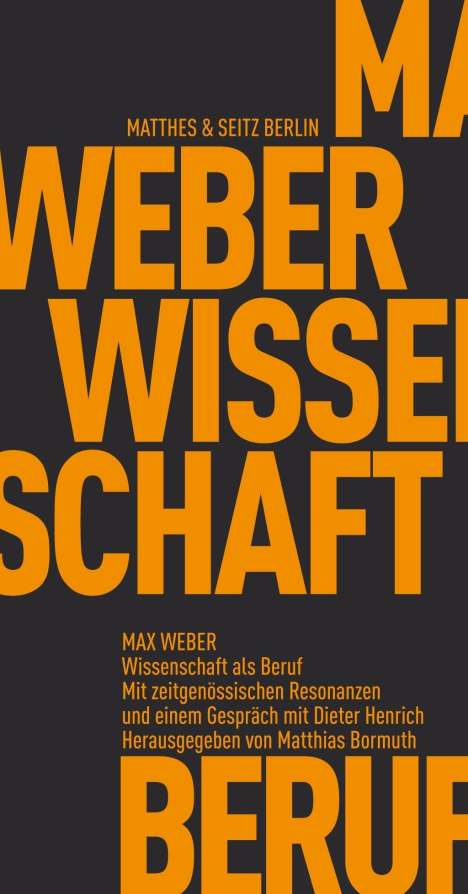 Max Weber: Wissenschaft als Beruf, Buch