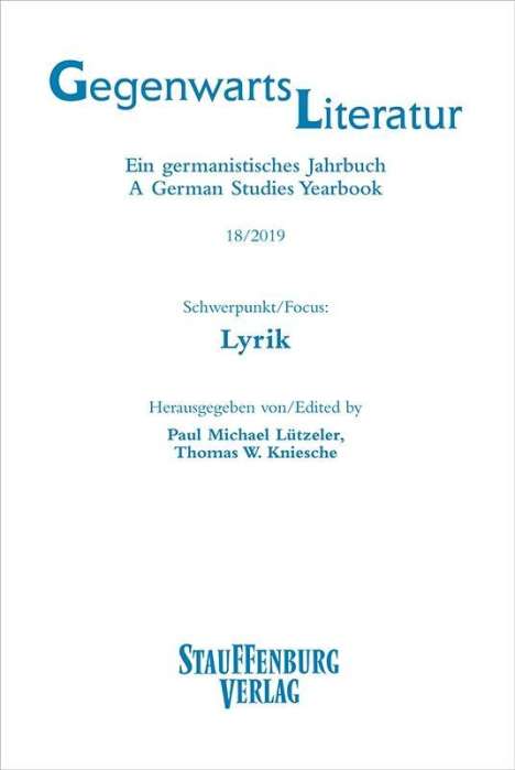 Gegenwartsliteratur. Ein Germanistisches Jahrbuch /A German, Buch