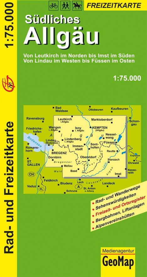 Südliches Allgäu - Rad- und Freizeitkarte 1 : 75 000, Karten