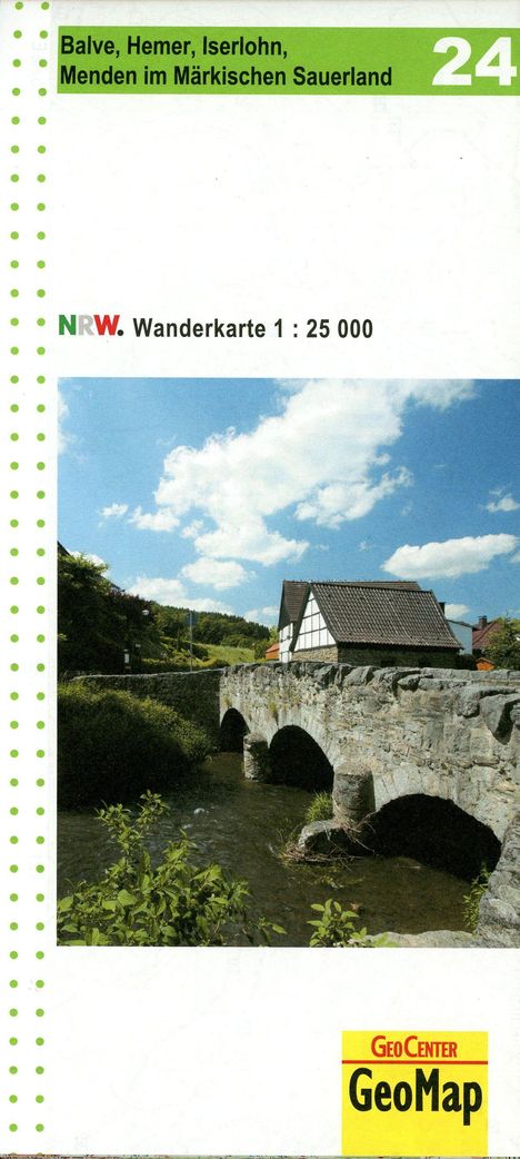 Balve, Hemer, Iserlohn, Menden im Märkischen Sauerland Blatt 24, topographische Wanderkarte NRW, Karten