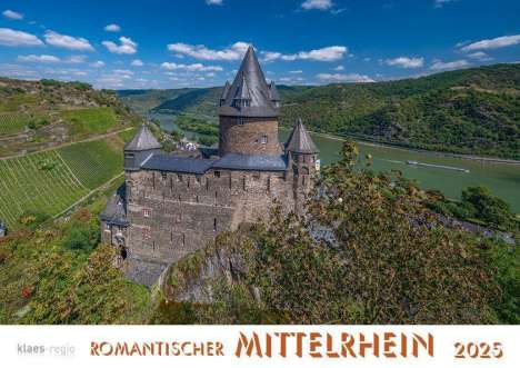 Romantischer Mittelrhein 2025 Bildkalender A4 quer, spiralgebunden, Kalender