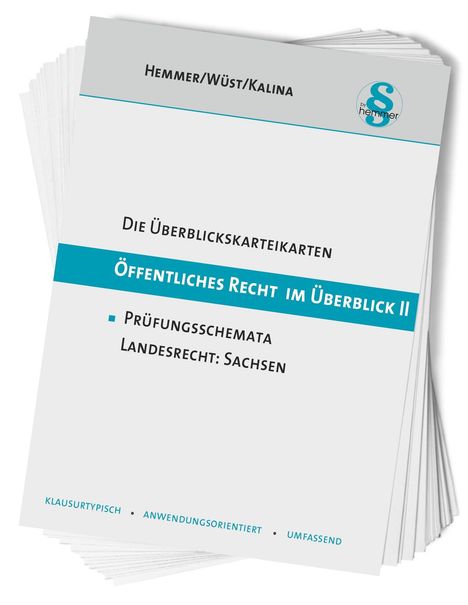 "Hemmer/Wüst/Kalina: Die Überblickskarteikarten, Öffentliches Recht im Überblick II. Prüfungsschemata, Landesrecht: Sachsen."