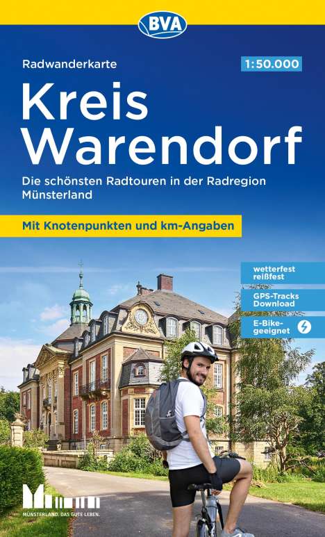 Radwanderkarte BVA Kreis Warendorf 1:50.000, mit Knotenpunkten und km-Angaben, reiß- und wetterfest, GPS-Tracks Download, Karten