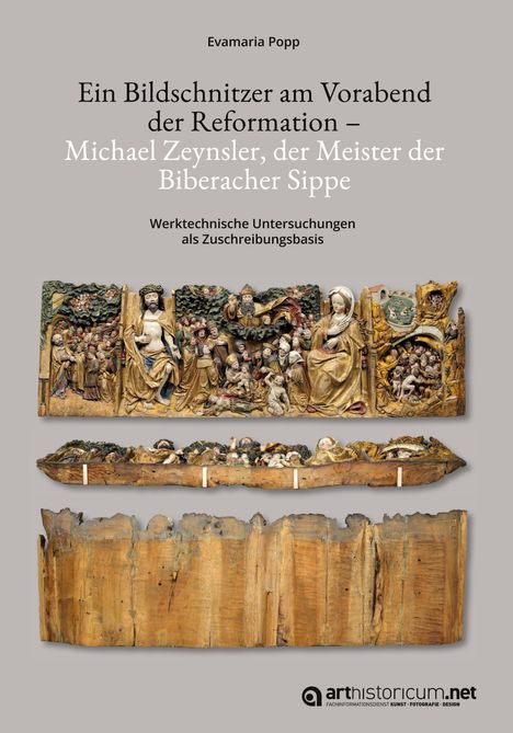 Titel: "Ein Bildschnitzer am Vorabend der Reformation – Michael Zeynsler, der Meister der Biberacher Sippe". Darunter zwei farbige Holzrelief-Schnitzereien.