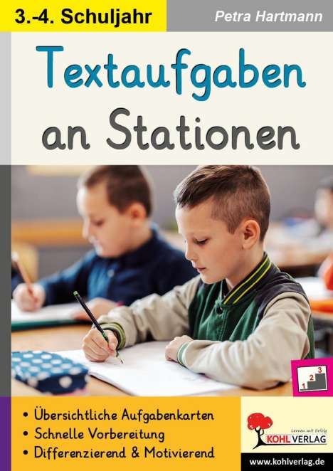 Petra Hartmann: Textaufgaben an Stationen / Klasse 3-4, Buch