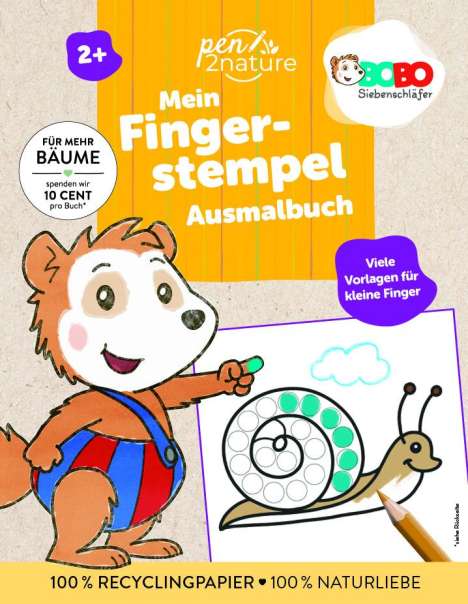 Pen2nature: Bobo Siebenschläfer Mein Fingerstempel-Ausmalbuch, Buch