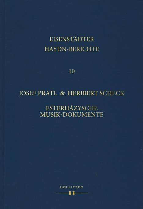 Josef Pratl: Esterházysche Musik-Dokumente, Buch