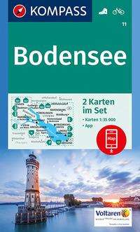 KOMPASS Wanderkarten-Set 11 Bodensee (2 Karten) 1:35.000, Karten