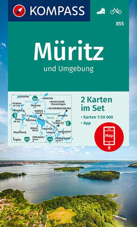 KOMPASS Wanderkarte Müritz und Umgebung, Karten