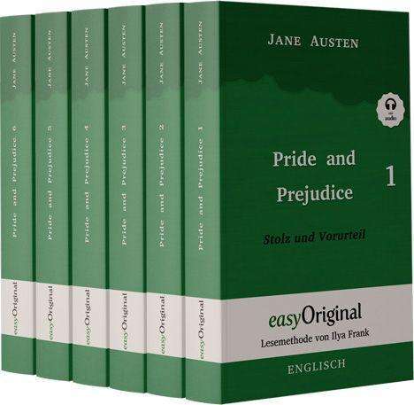 Jane Austen: Pride and Prejudice / Stolz und Vorurteil - 6 Teile Hardcover (mit kostenlosem Audio-Download-Link), Buch