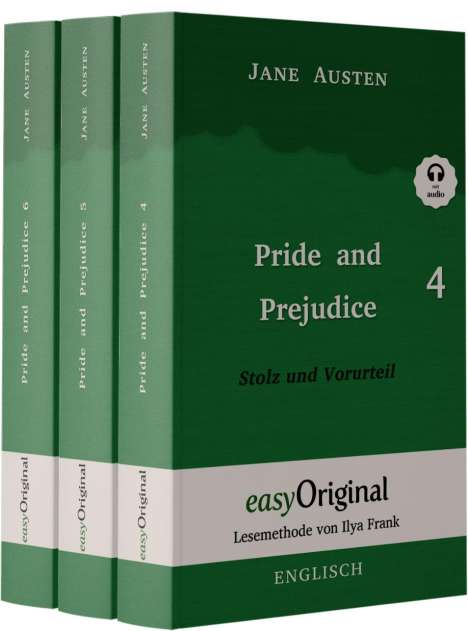 Jane Austen: Pride and Prejudice / Stolz und Vorurteil - Teile 4-6 Softcover (Buch + 3 MP3 Audio-CD) - Lesemethode von Ilya Frank - Zweisprachige Ausgabe Englisch-Deutsch, Buch