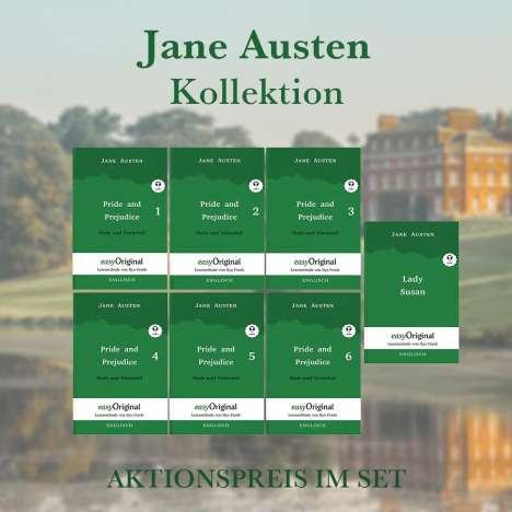 Jane Austen: Jane Austen Kollektion Hardcover (7 Bücher + 7 MP3 Audio-CDs) - Lesemethode von Ilya Frank - Zweisprachige Ausgabe Englisch-Deutsch, Buch