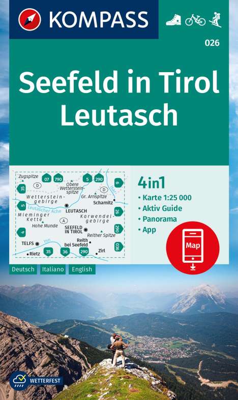 KOMPASS Wanderkarte 026 Seefeld in Tirol, Leutasch 1:25.000, Karten