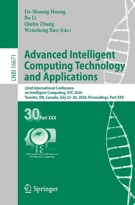Titel: "Advanced Intelligent Computing Technology and Applications". Grüner Hintergrund, DNA-Strang rechts.