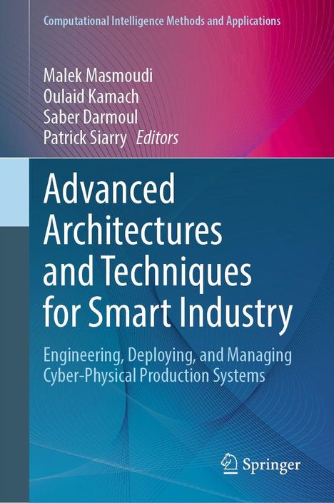 “Advanced Architectures and Techniques for Smart Industry” mit blauen und pinken Wellen und Springer-Logo.