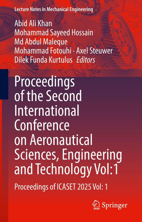 Titel: "Proceedings of the Second International Conference on Aeronautical Sciences, Engineering and Technology Vol: 1". Technische Zeichnungen im Hintergrund.