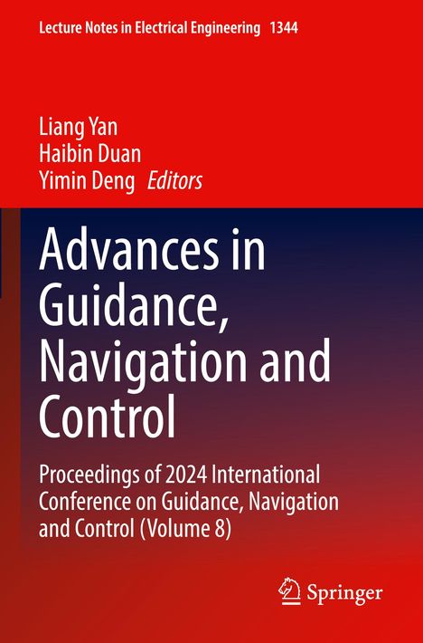 Text: "Advances in Guidance, Navigation and Control", darunter Konferenzdetails. Oben Autoren. Unten Springer-Logo. Farben: rot, blau.