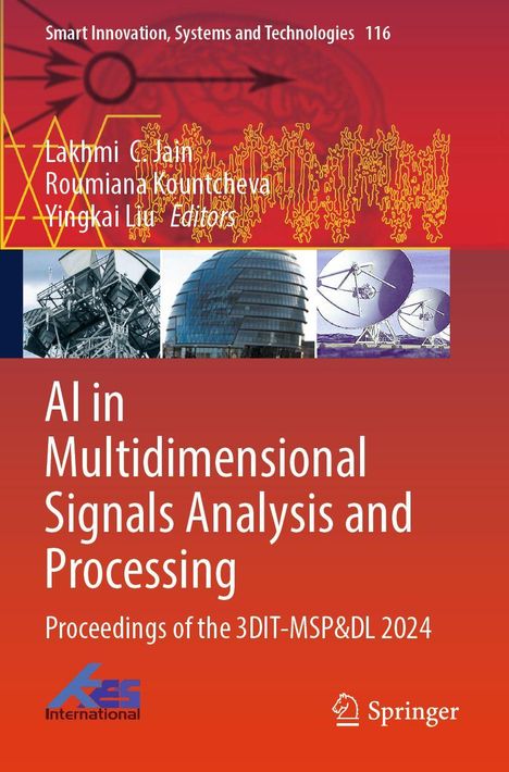 "AI in Multidimensional Signals Analysis and Processing" - Tagungsband. Illustration mit technischen Bildern und Logos.