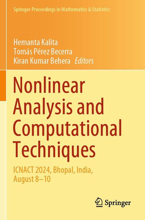 Nonlinear Analysis and Computational Techniques, ICNACT 2024, Bhopal, India, August 8–10, Springer; orange-gelbe Buchcover.