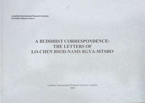 Franz Karl Ehrhard: A Buddhist Correspondence Lo-Chen Bsod-Nams Rgya-Mtsho, Buch