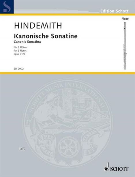 Paul Hindemith: Kanonische Sonatine, Noten