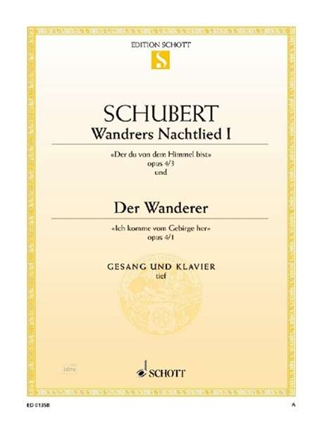 Franz Schubert: Wandrers Nachtlied I / Der Wanderer op. 4/3 / op. 4/1, Noten