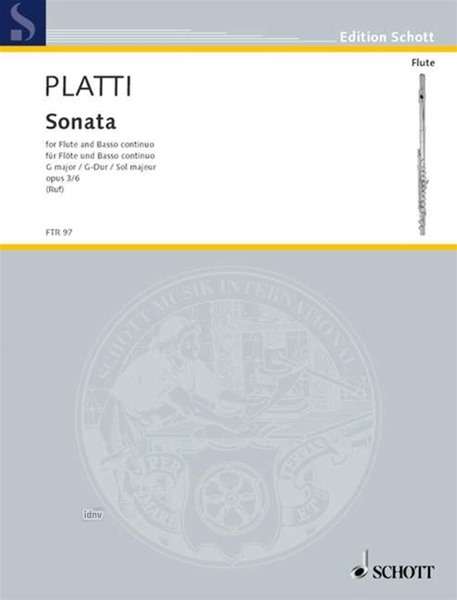 Giovanni Benedetto Platti: Platti, Giovanni Ben:Sonata G-Dur op. 3/6 /E /, Noten