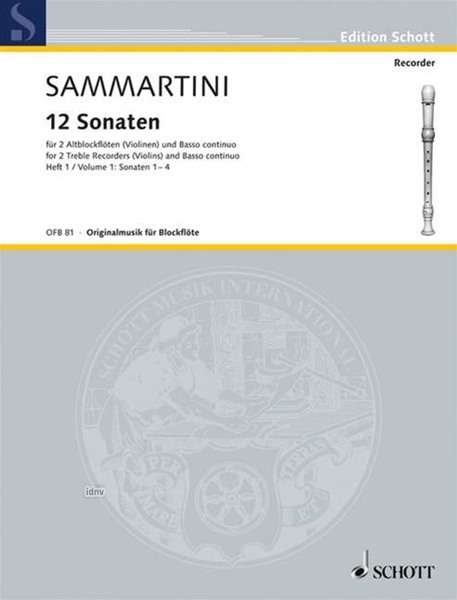 Giuseppe Sammartini: 12 Sonaten, Noten