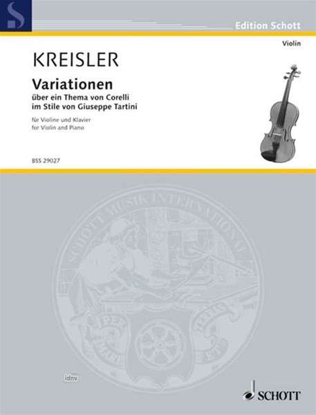 Fritz Kreisler: Kreisler,F.         :Variat. üb... /E /V/Klav, Noten