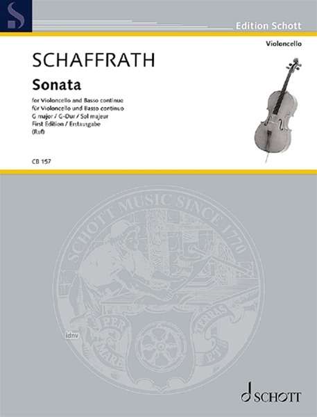 Christoph Schaffrath: Schaffrath,C.       :Sonata G-Dur /E /VC/Klav /BR, Noten