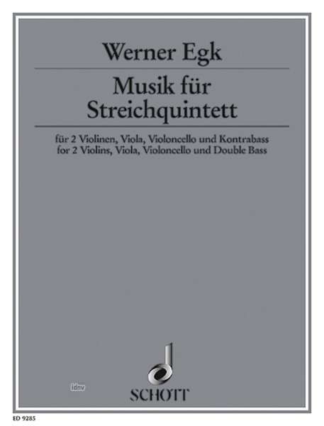 Werner Egk: Musik für Streichquintett, Noten
