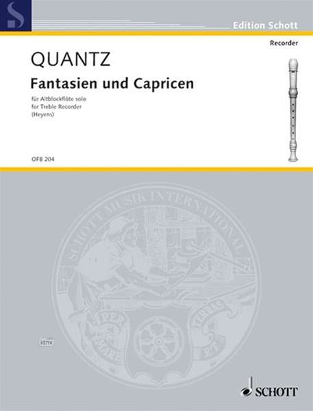Fantasien und Capricen, 6 Sonaten für Alt-Blockflöte, Noten