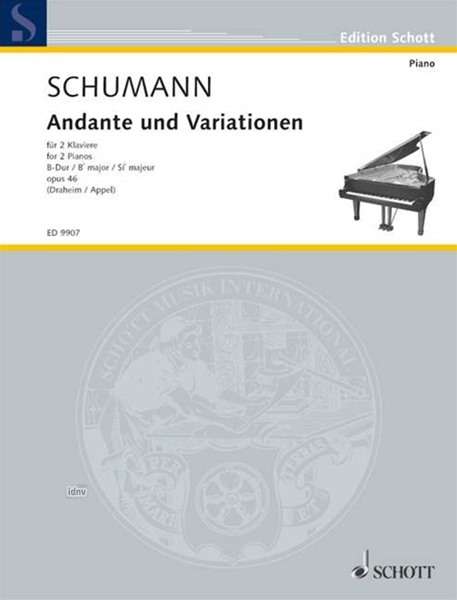 Andante und Variationen, für 2 Klaviere vierhändig, Noten