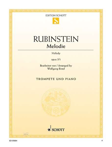 Anton Rubinstein: Melodie op. 3/1, Noten